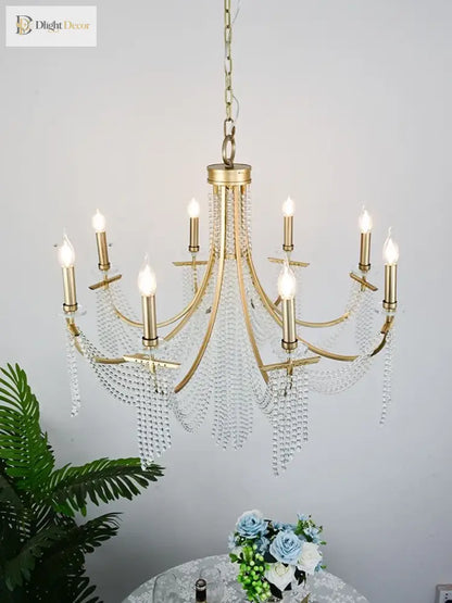 Classic Candle LED Chandelier in Black, Gold or Silver Frame – view 4