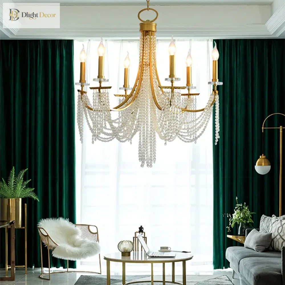 Classic Candle LED Chandelier in Black, Gold or Silver Frame – view 2