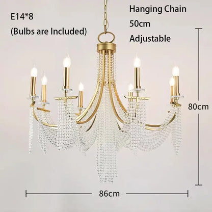 Classic Candle LED Chandelier in Black, Gold or Silver Frame – view 11