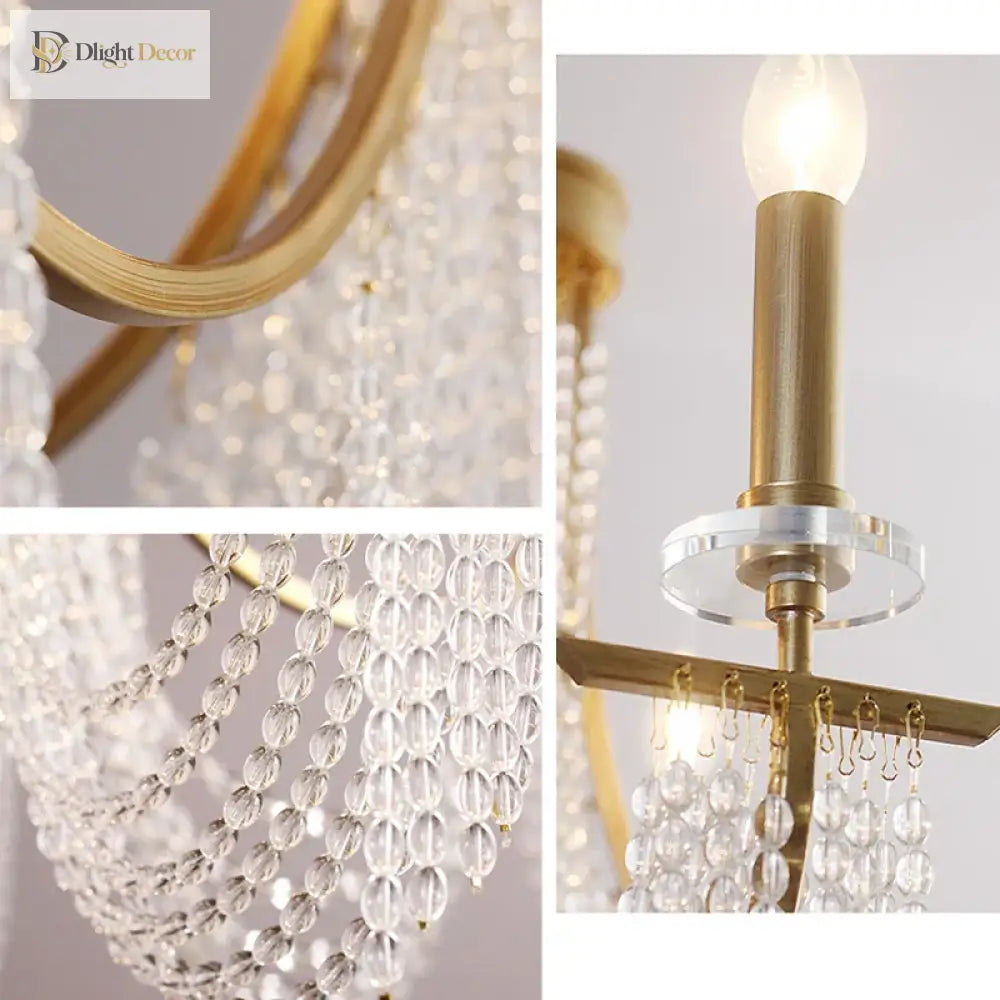 Classic Candle LED Chandelier in Black, Gold or Silver Frame – view 6