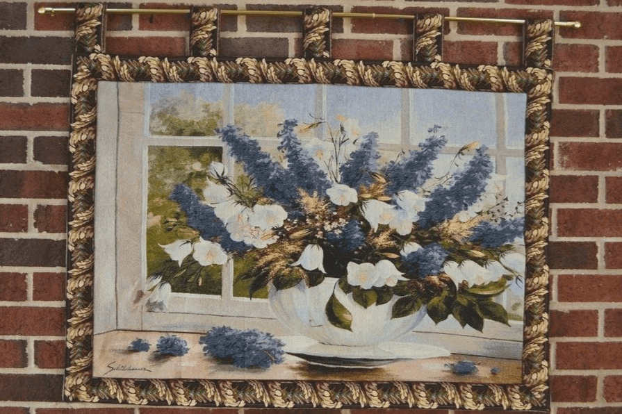 Larkspur Sunlight Radiance Floral Wall Tapestry, Cotton-Polyester Blend – view 4