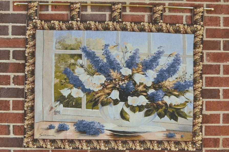 Larkspur Sunlight Radiance Floral Wall Tapestry, Cotton-Polyester Blend – view 3