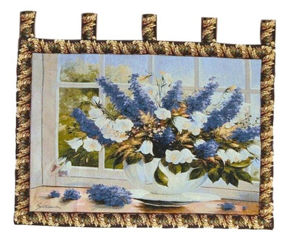 Cotton-Polyester Blend Wall Tapestry, Larkspur Sunlight Radiance