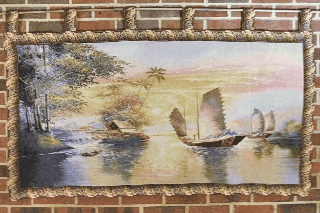 Exotic Ships on the Horizon Coastal Tapestry Wall Hanging, 28 x 55 – view 4