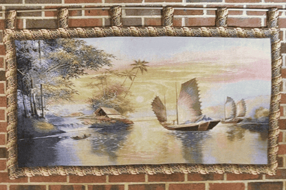 Exotic Ships on the Horizon Coastal Tapestry Wall Hanging, 28 x 55 – view 4