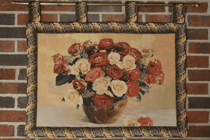 Jacquard Rose Basket Cotton Blend Tapestry Wall Hanging, 27 x 20 Inch – view 4