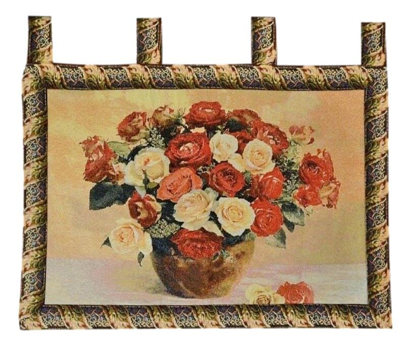 Cotton Blend Jacquard Rose Tapestry Wall Hanging