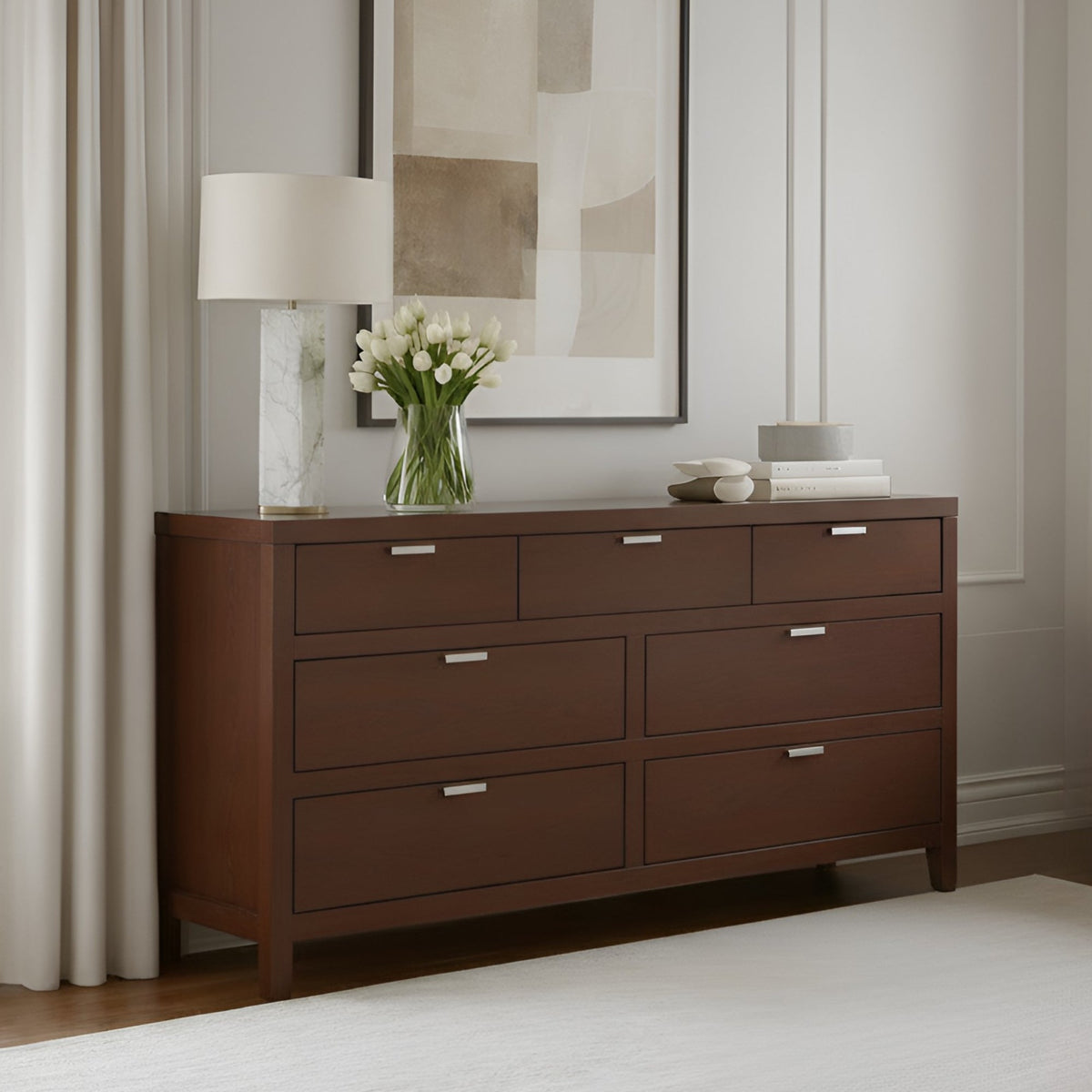 Carmel Contemporary 7-Drawer Dresser with Nickel Handles – view 7