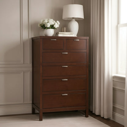 Carmel Contemporary 6-Drawer Chest with Nickel Hardware – view 6