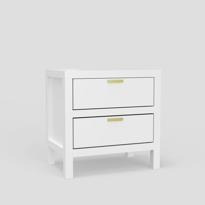 Carmel Contemporary 2-Drawer Nightstand with Nickel Hardware – view 2