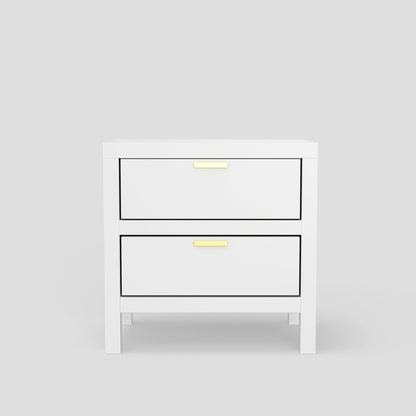Carmel Contemporary 2-Drawer Nightstand with Nickel Hardware – view 3
