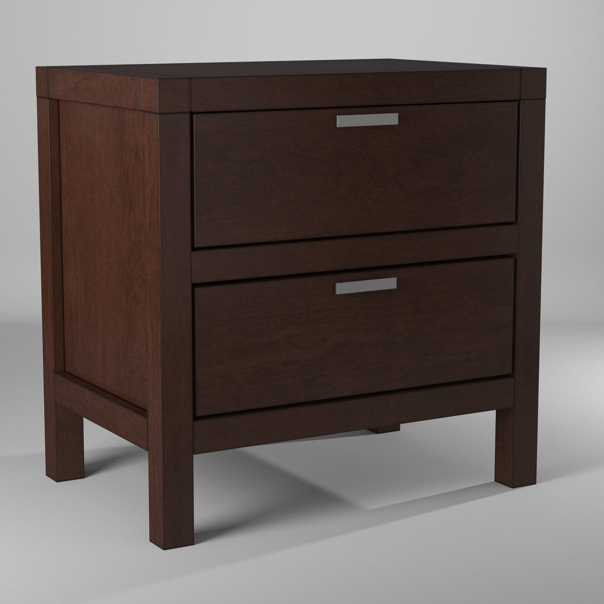 Carmel Contemporary 2-Drawer Nightstand with Nickel Hardware – view 9