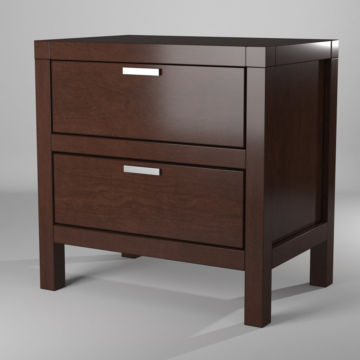 Carmel Contemporary 2-Drawer Nightstand with Nickel Hardware – view 11