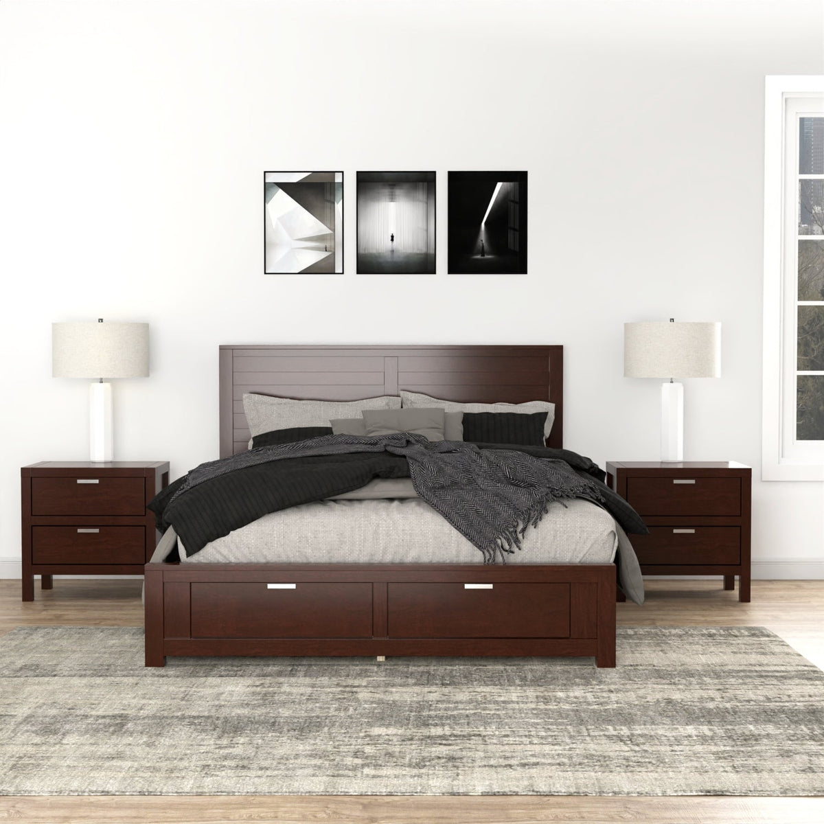 Carmel Contemporary 2-Drawer Nightstand with Nickel Hardware – view 15