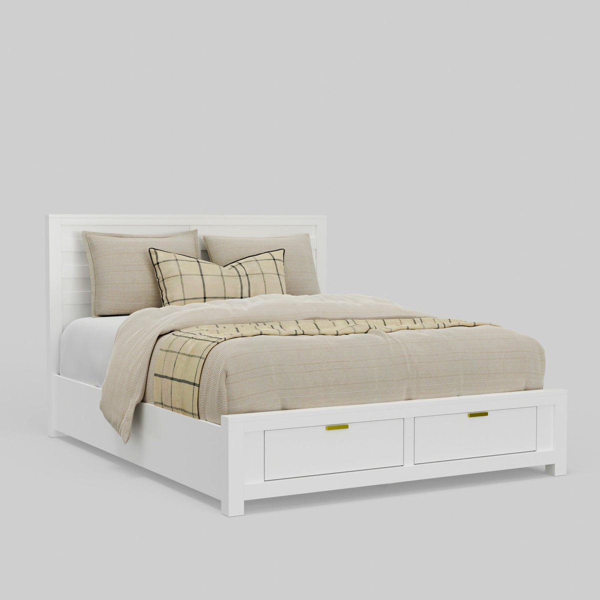 Carmel Storage Platform Bed with Panel Headboard and 2 Drawers – view 2