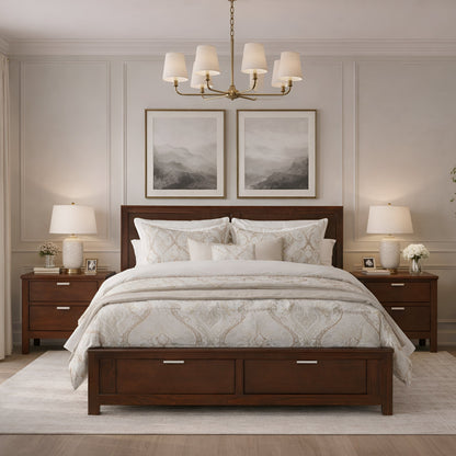 Carmel Storage Platform Bed with Panel Headboard and 2 Drawers – view 10