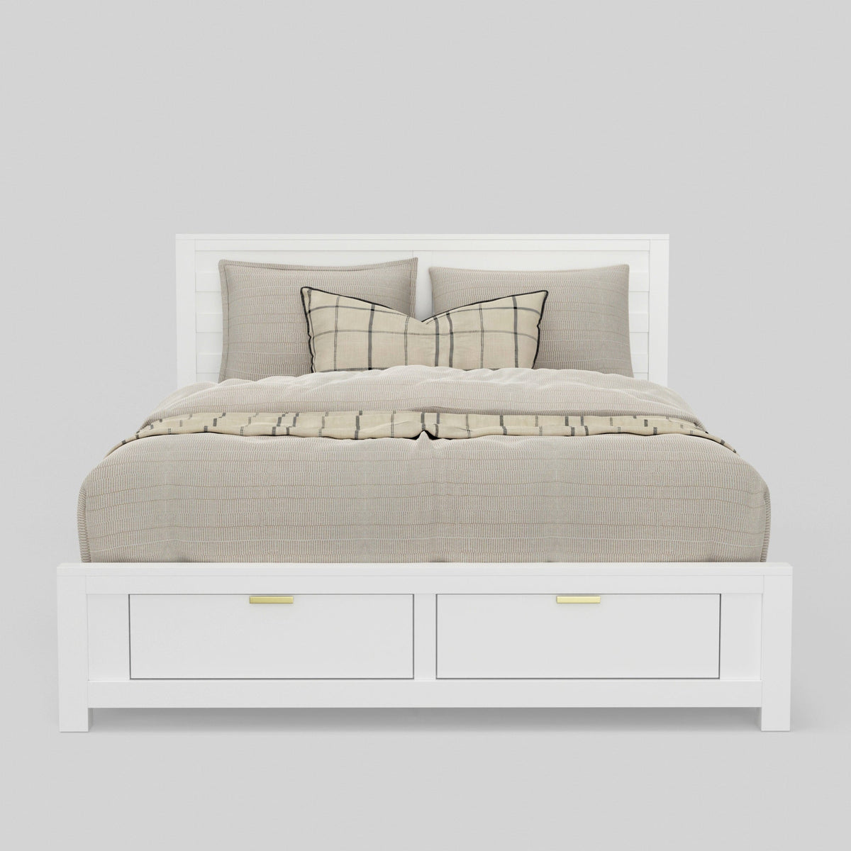Carmel Storage Platform Bed with Panel Headboard and 2 Drawers – view 4
