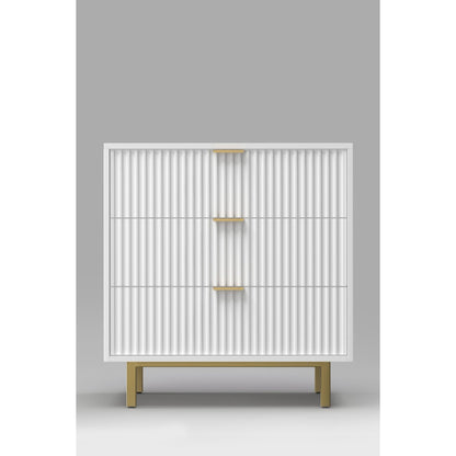 Casey 3-Drawer Accent Chest with Textured Fronts and Gold Accents – view 2
