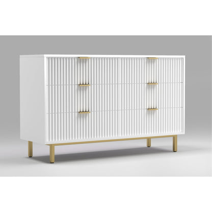 Casey Dresser with Textured Drawers and Gold Hardware – view 3