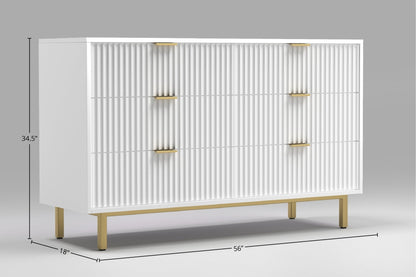 Casey Dresser with Textured Drawers and Gold Hardware – view 4
