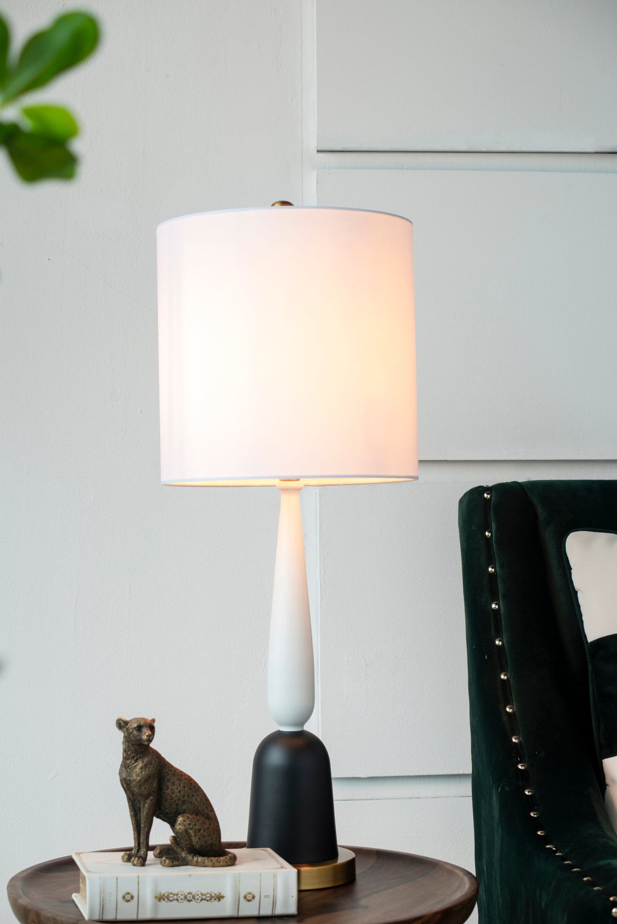 Teardrop Silhouette Table Lamp with Black and Gold Iron Base – view 2