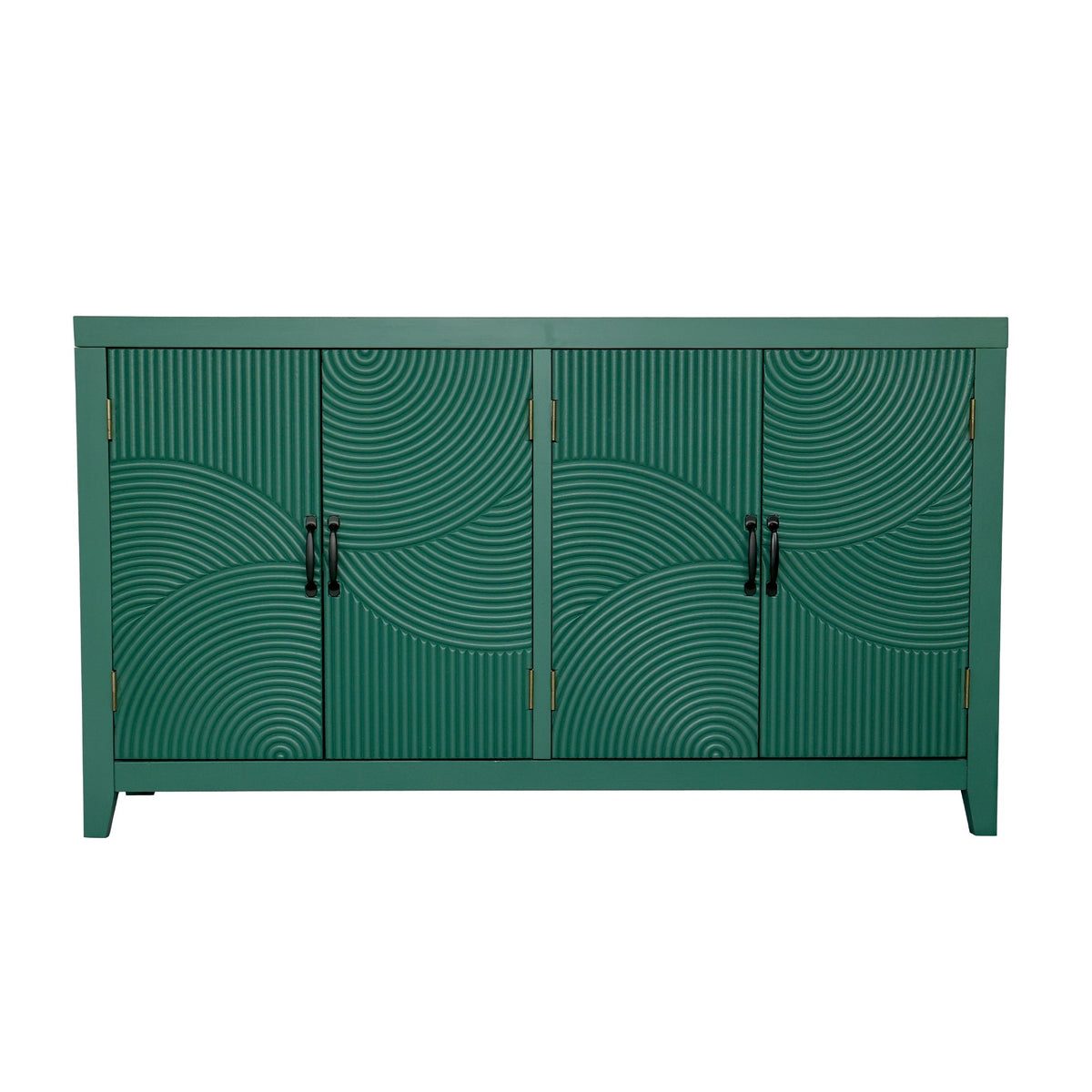 59 Inch Dark Green Mid-Century Modern Accent Cabinet with 4 Doors – view 6