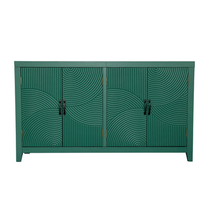 59 Inch Dark Green Mid-Century Modern Accent Cabinet with 4 Doors – view 6