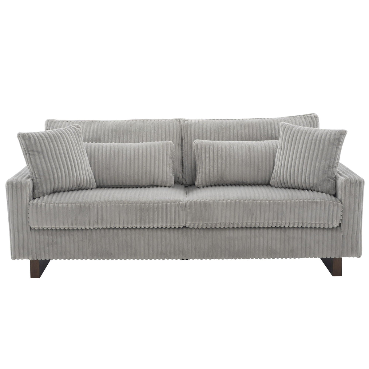 Modern Fabric Loveseat Sofa with 4 Pillows in Beige, Black or Dark Gray – view 4