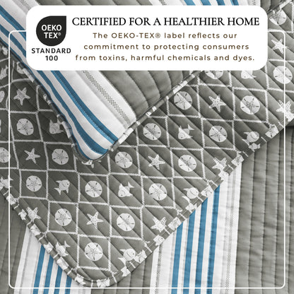 St. Croix Coastal Stripe Microfiber Quilt Set – view 2