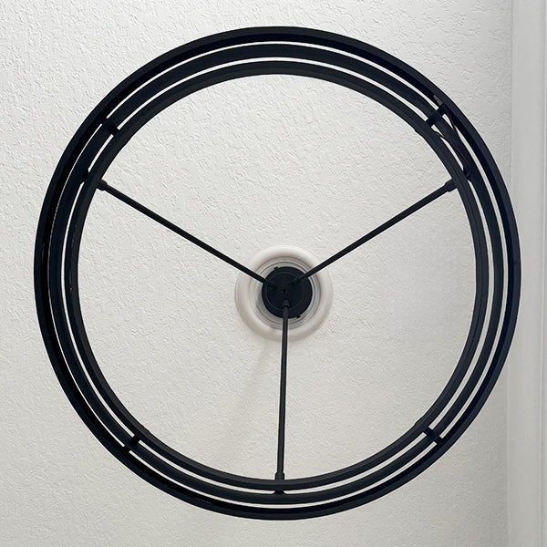 Adjustable Round LED Chandelier in Black Metal, Modern Industrial – view 5