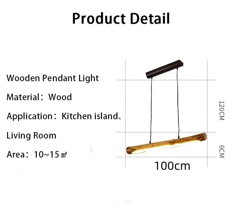 Minimalist Black Walnut Linear Pendant Light for Kitchen Island – view 8