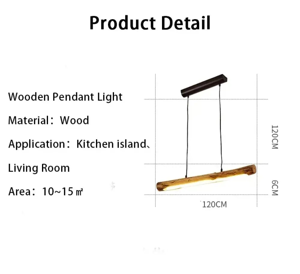 Minimalist Black Walnut Linear Pendant Light for Kitchen Island – view 9