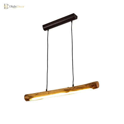 Minimalist Black Walnut Linear Pendant Light for Kitchen Island – view 6