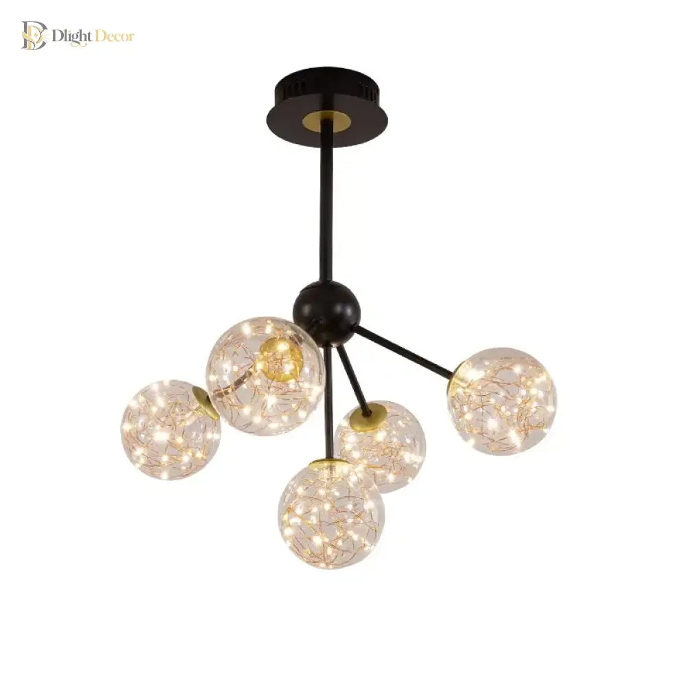 Nordic Multi-Head Ceiling Light for Dining Room, Black or Gold – view 6