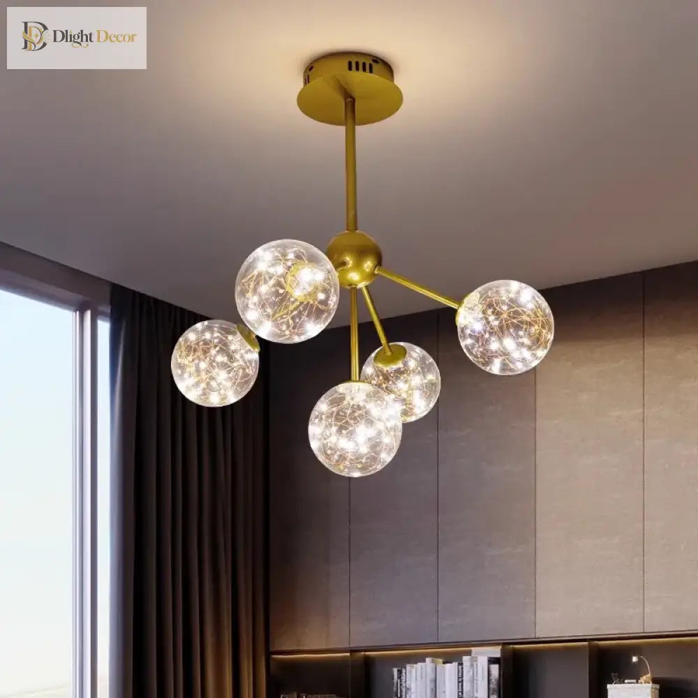 Nordic Multi-Head Ceiling Light for Dining Room, Black or Gold – view 3