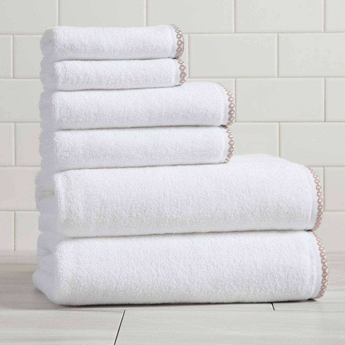 Valery Collection Border-Stitched Cotton 6-Piece Towel Set – view 25