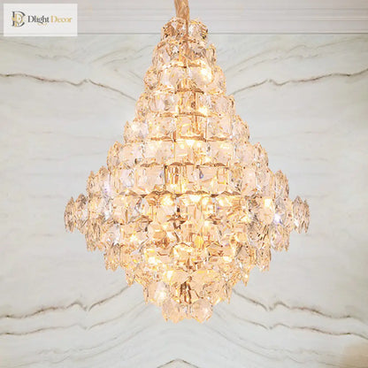 Clara Modern Gold Crystal Chandelier with Cascading Teardrops – view 11