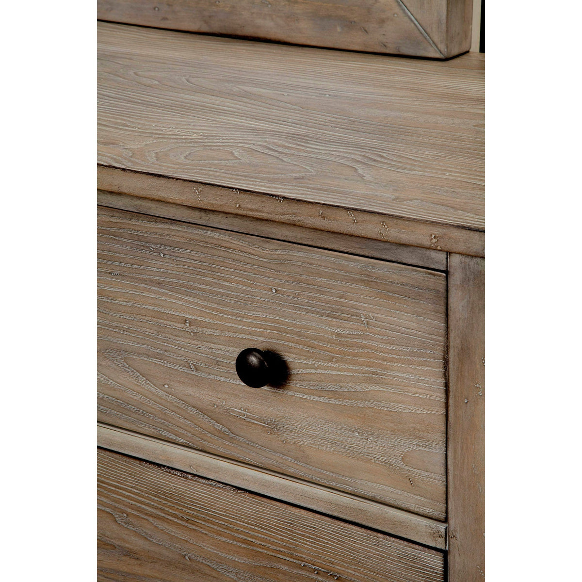 Classic Pine 6-Drawer Dresser in Natural Gray with Brass Knobs – view 4