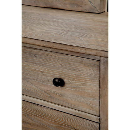 Classic Pine 6-Drawer Dresser in Natural Gray with Brass Knobs – view 4