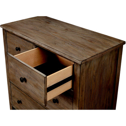Classic Pine 4-Drawer Accent Chest in Natural Gray with Brass Knobs – view 4