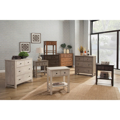 Classic Pine 4-Drawer Accent Chest in Natural Gray with Brass Knobs – view 7
