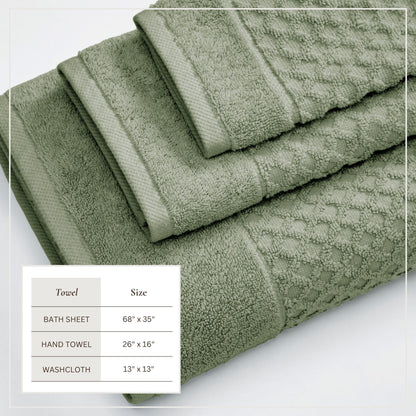 Cotton Diamond Waffle Weave Bath Towel Set – Grayson Collection – view 74