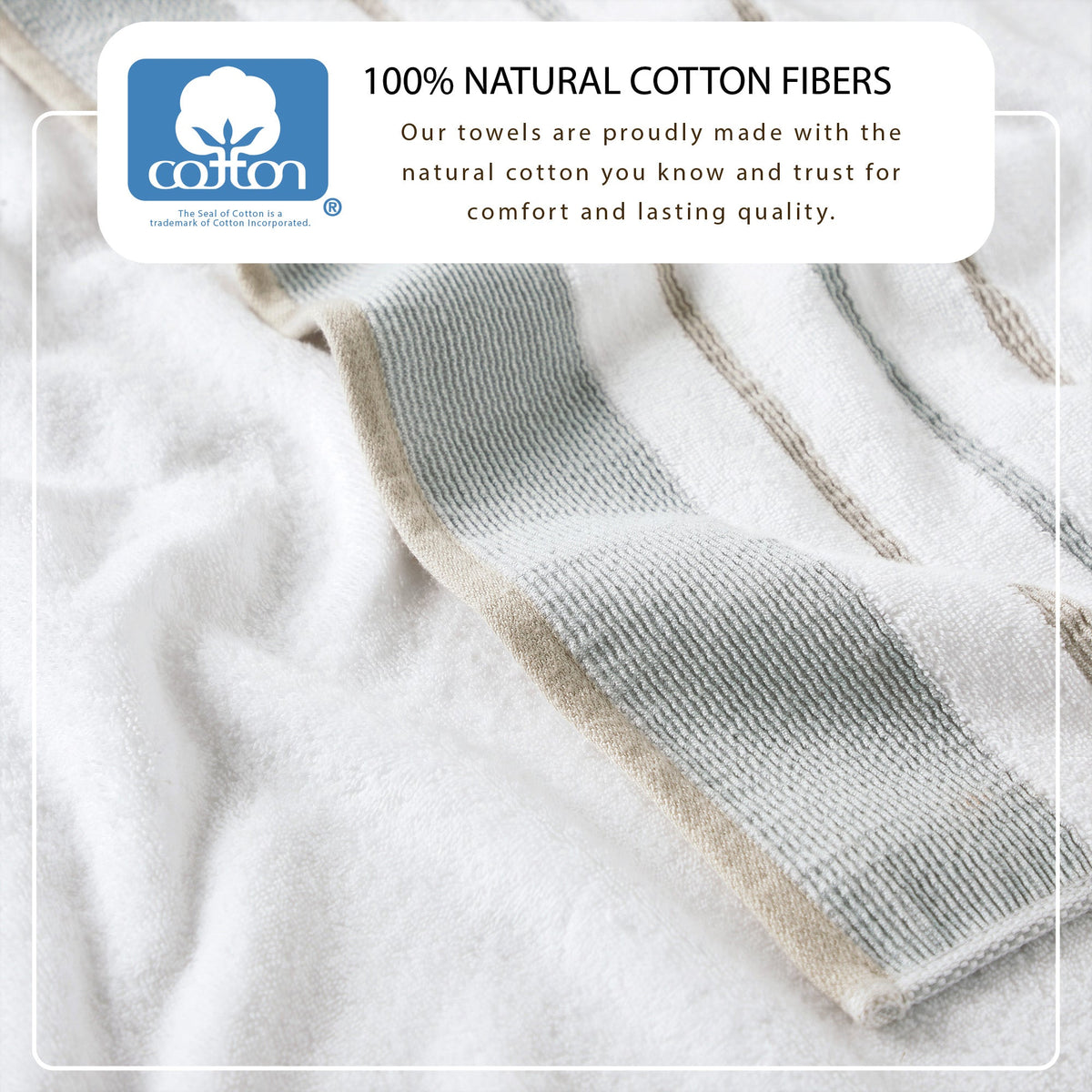 Decorative Cotton Stripe Bath Towel Set – Noelle Collection – view 20