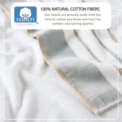 Decorative Cotton Stripe Bath Towel Set – Noelle Collection – view 20