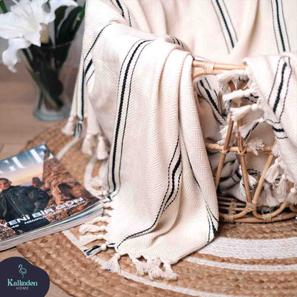 Handwoven Turkish Muslin Cotton 4-Layer Throw Blanket, Queen Size – view 3