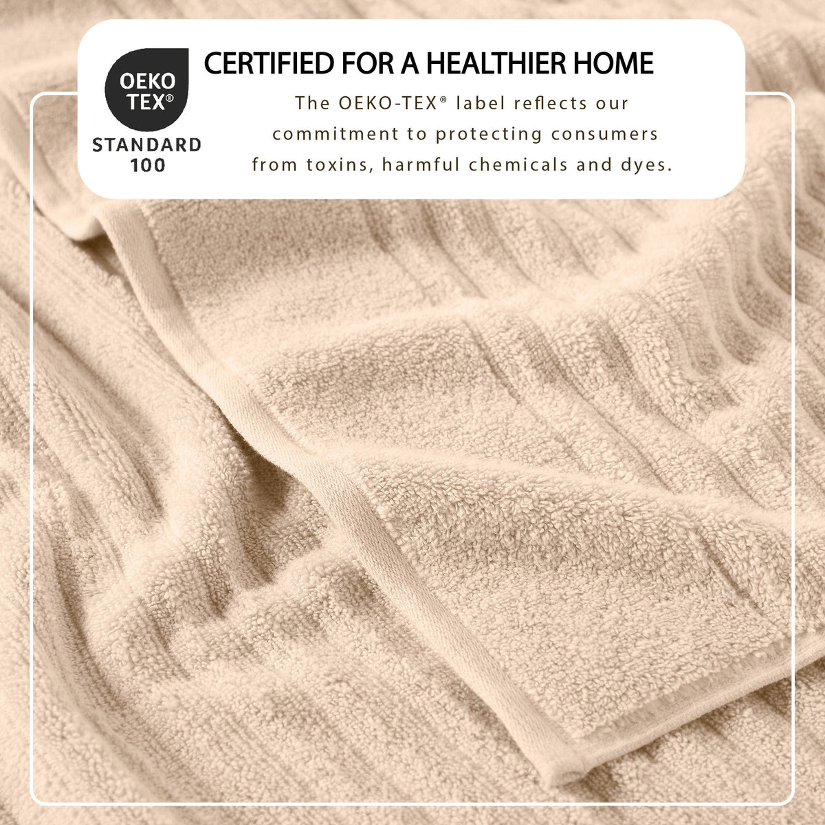 Karina Collection Luxury Combed Cotton Ribbed Bath Towel Set – view 38