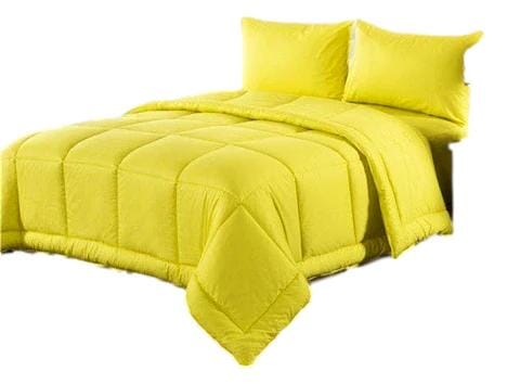 Sunny Yellow Cotton Baffle Box Stitched Comforter Set with Fitted Sheet – view 2