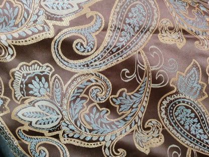 Brown and Blue Paisley Striped Comforter Set with Zipper Cover – view 4
