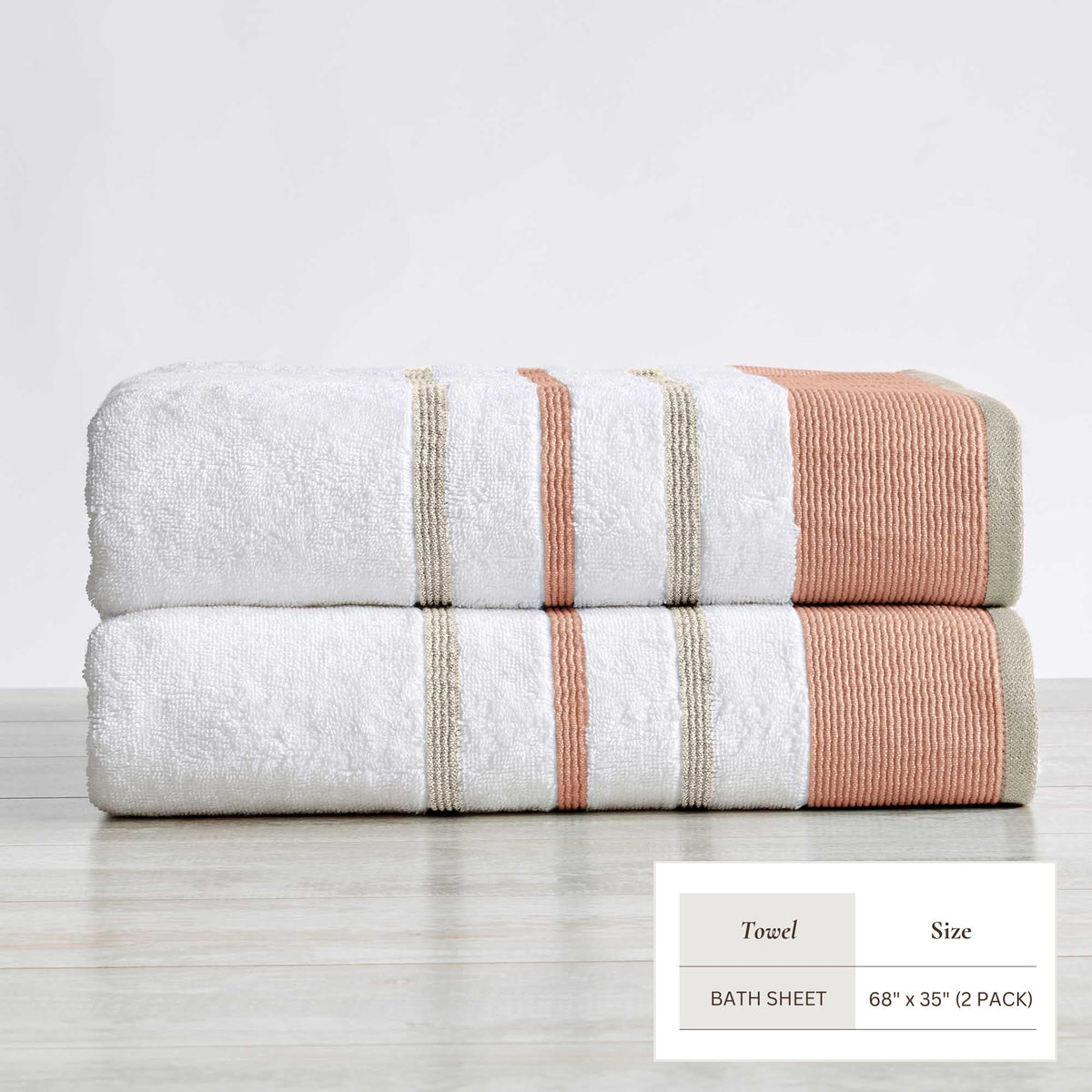 Decorative Cotton Stripe Bath Towel Set – Noelle Collection – view 90