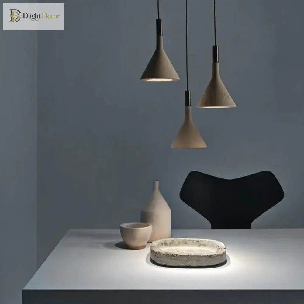 Nordic Concrete LED Pendant Light in Cement for Dining Room – view 2